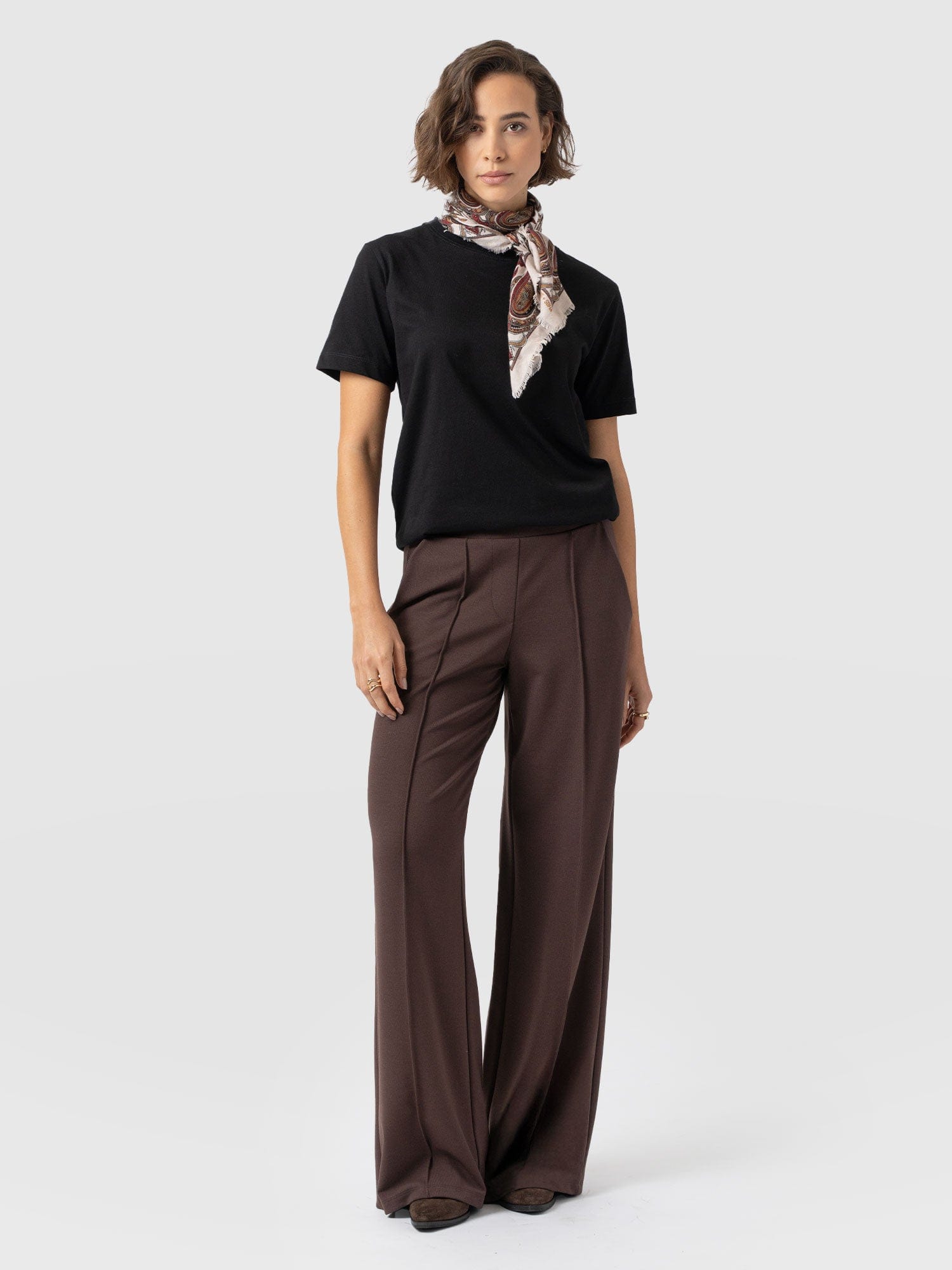 Keller Wide Leg Pant - Brown